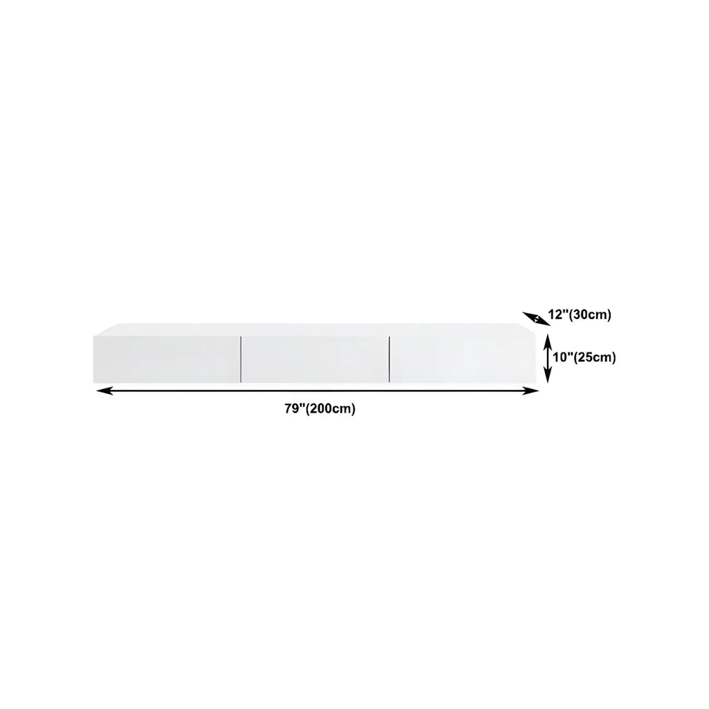 Contemporary Wooden Floating TV Stand in White with Lighting