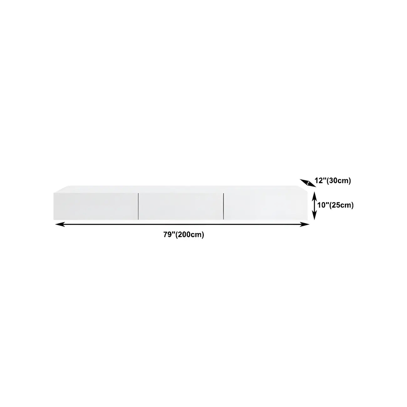 Contemporary Wooden Floating TV Stand in White with Lighting