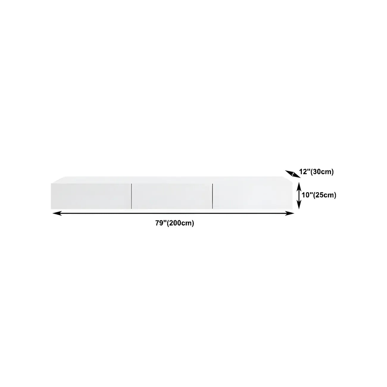 Contemporary Wooden Floating TV Stand in White with Lighting