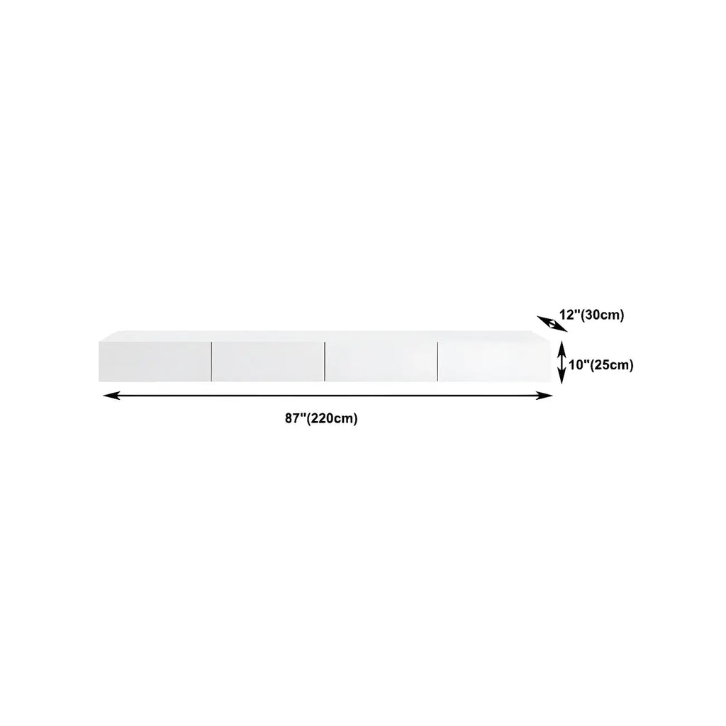 Contemporary Wooden Floating TV Stand in White with Lighting