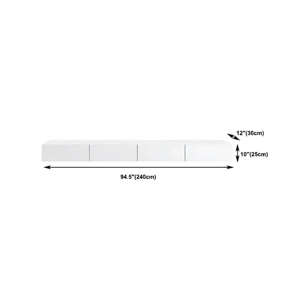 Contemporary Wooden Floating TV Stand in White with Lighting