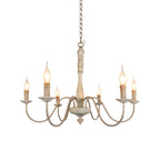 Traditional Adjustable 6-light Empire Wood Candelabra Chandelier