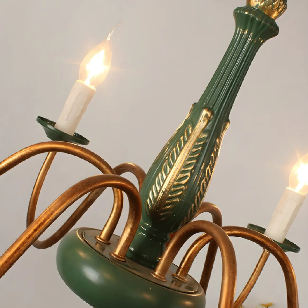 Traditional Adjustable 6-light Empire Wood Candelabra Chandelier