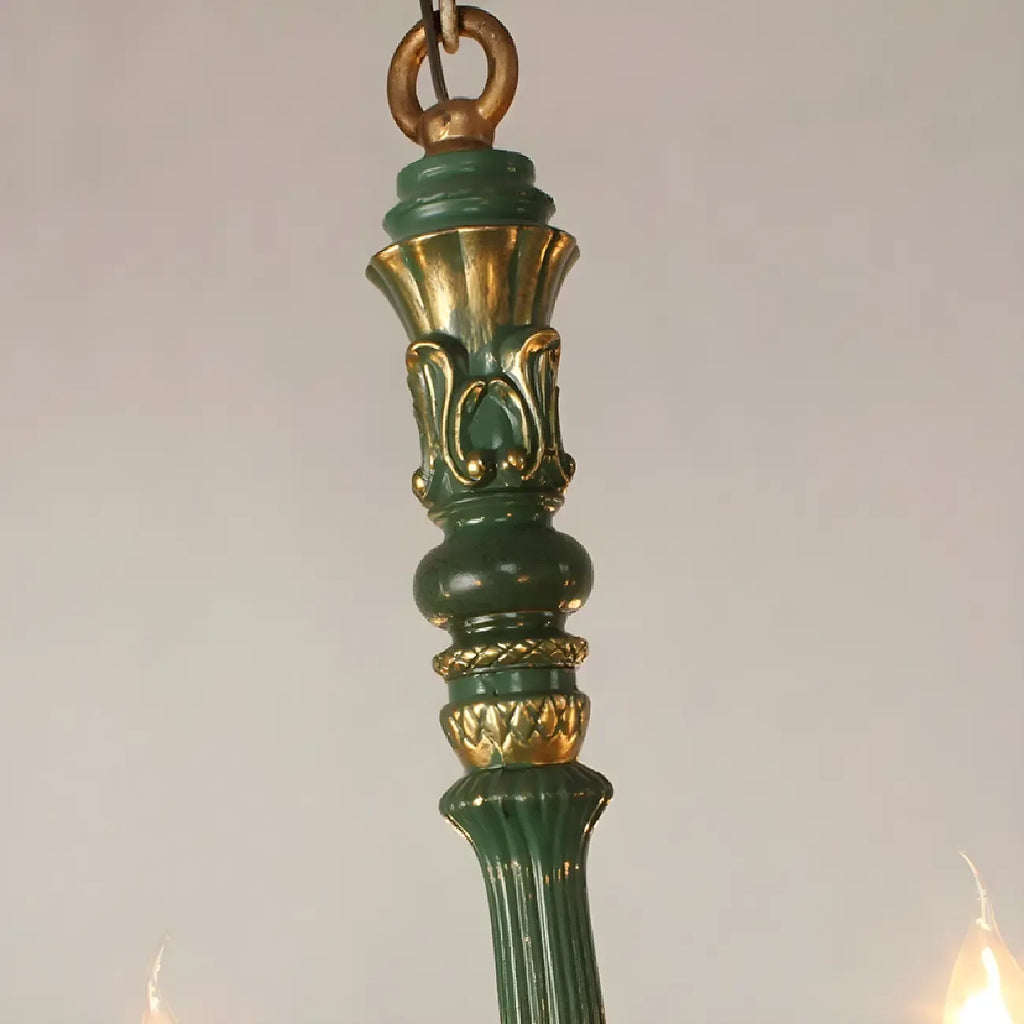 Traditional Adjustable 6-light Empire Wood Candelabra Chandelier