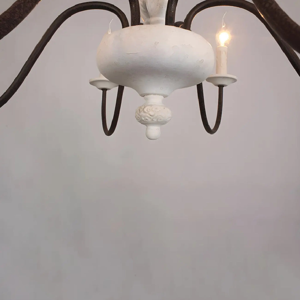 Traditional Adjustable 6-light Empire Wood Candelabra Chandelier