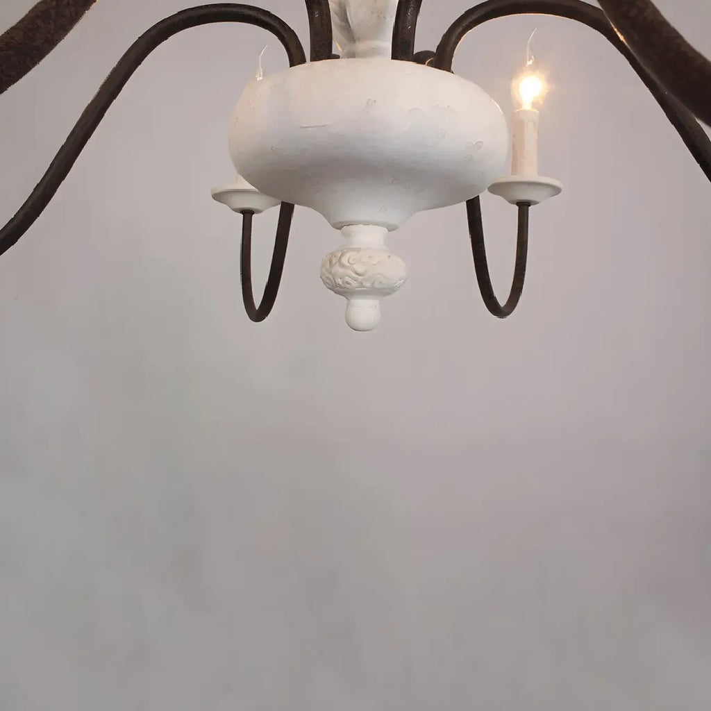 Traditional Adjustable 6-light Empire Wood Candelabra Chandelier