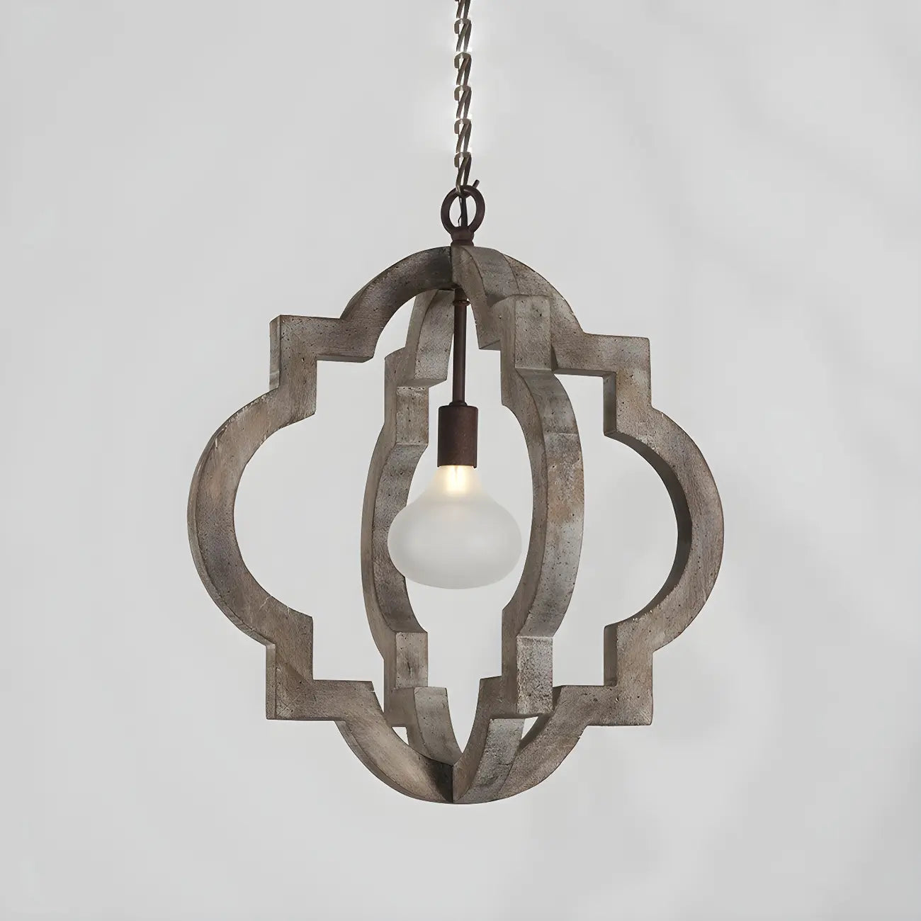 Classic Traditional Quatrefoil Wooden Candelabra Chandelier