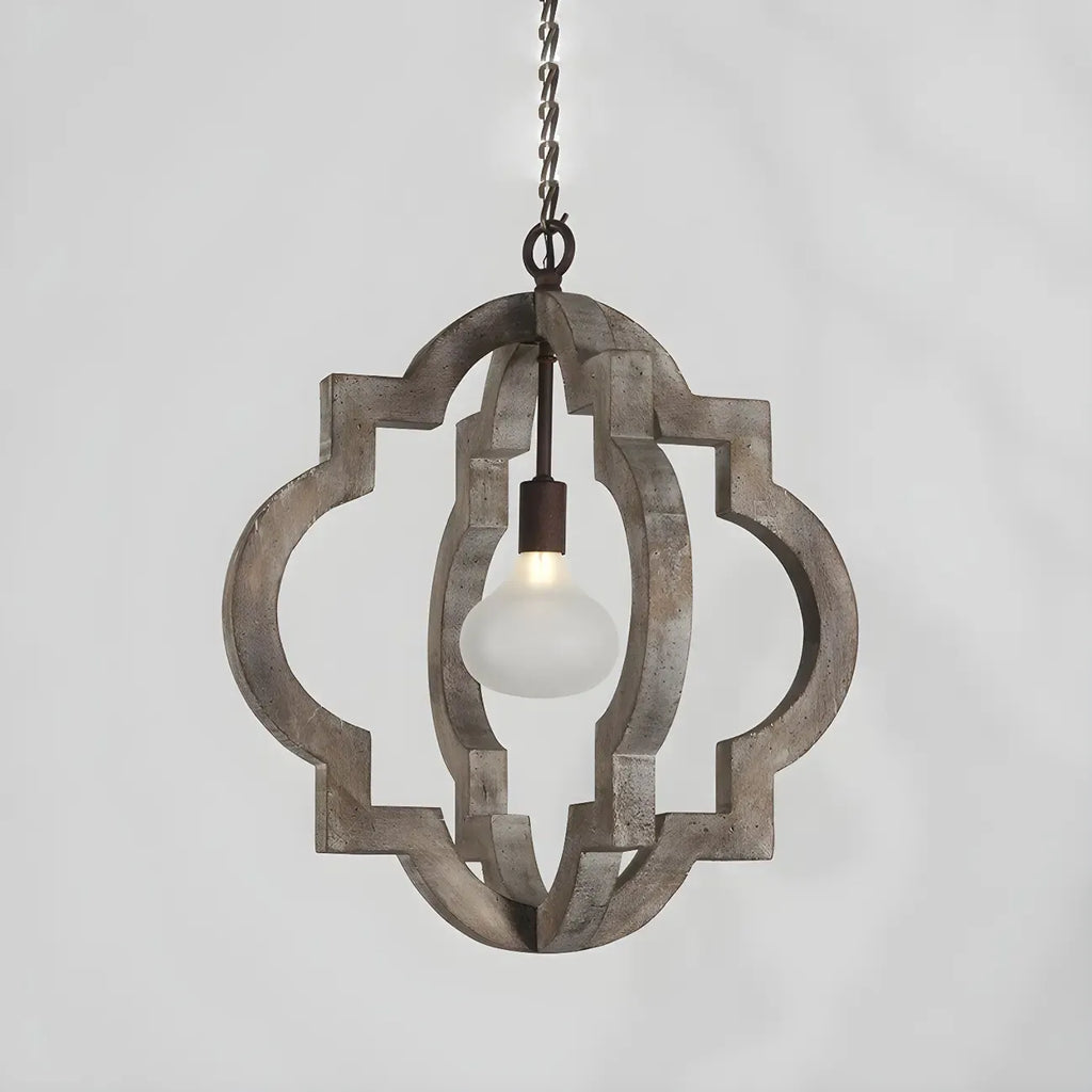 Classic Traditional Quatrefoil Wooden Candelabra Chandelier
