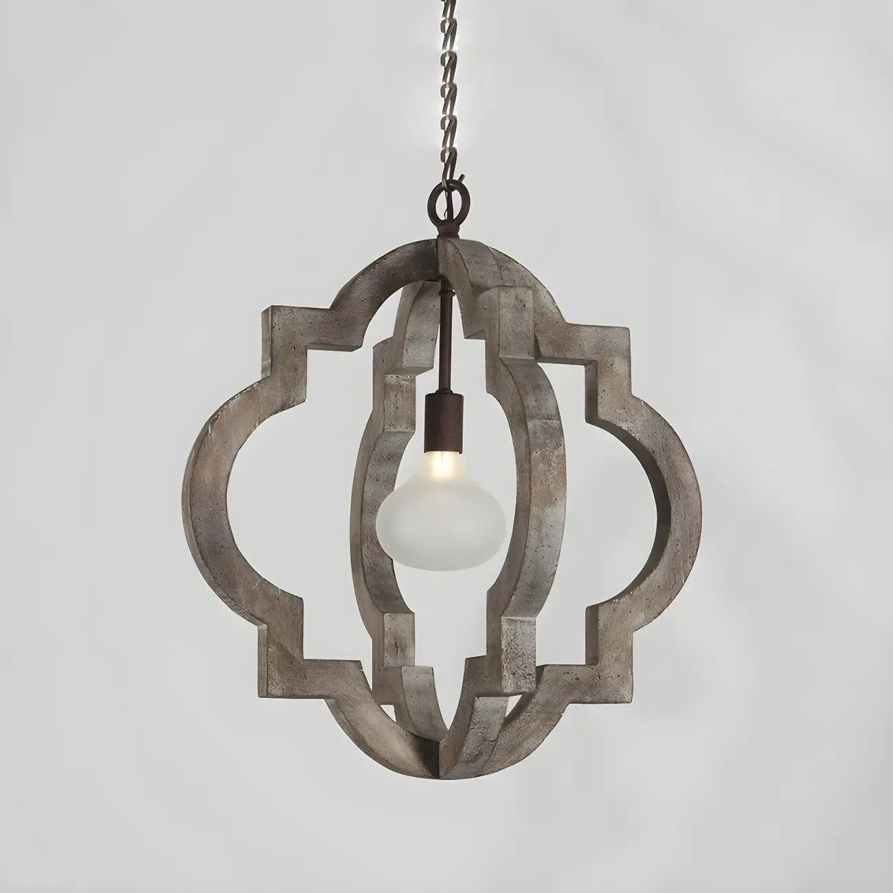 Classic Traditional Quatrefoil Wooden Candelabra Chandelier