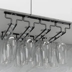 Contemporary Metal Hanging Wine Glass Rack Black