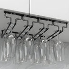 Contemporary Metal Hanging Wine Glass Rack Black