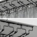 Contemporary Metal Hanging Wine Glass Rack Black
