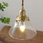Retro Brown Gold Glass Wood Base Arched Table Lamp