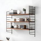 3-Shelf Nut-Brown Wall-Mounted Wood Open Bookcase