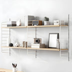 3-Shelf Nut-Brown Wall-Mounted Wood Open Bookcase