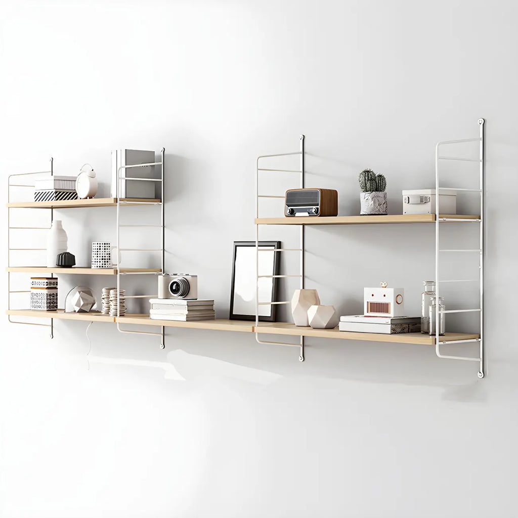 3-Shelf Nut-Brown Wall-Mounted Wood Open Bookcase