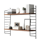 3-Shelf Nut-Brown Wall-Mounted Wood Open Bookcase