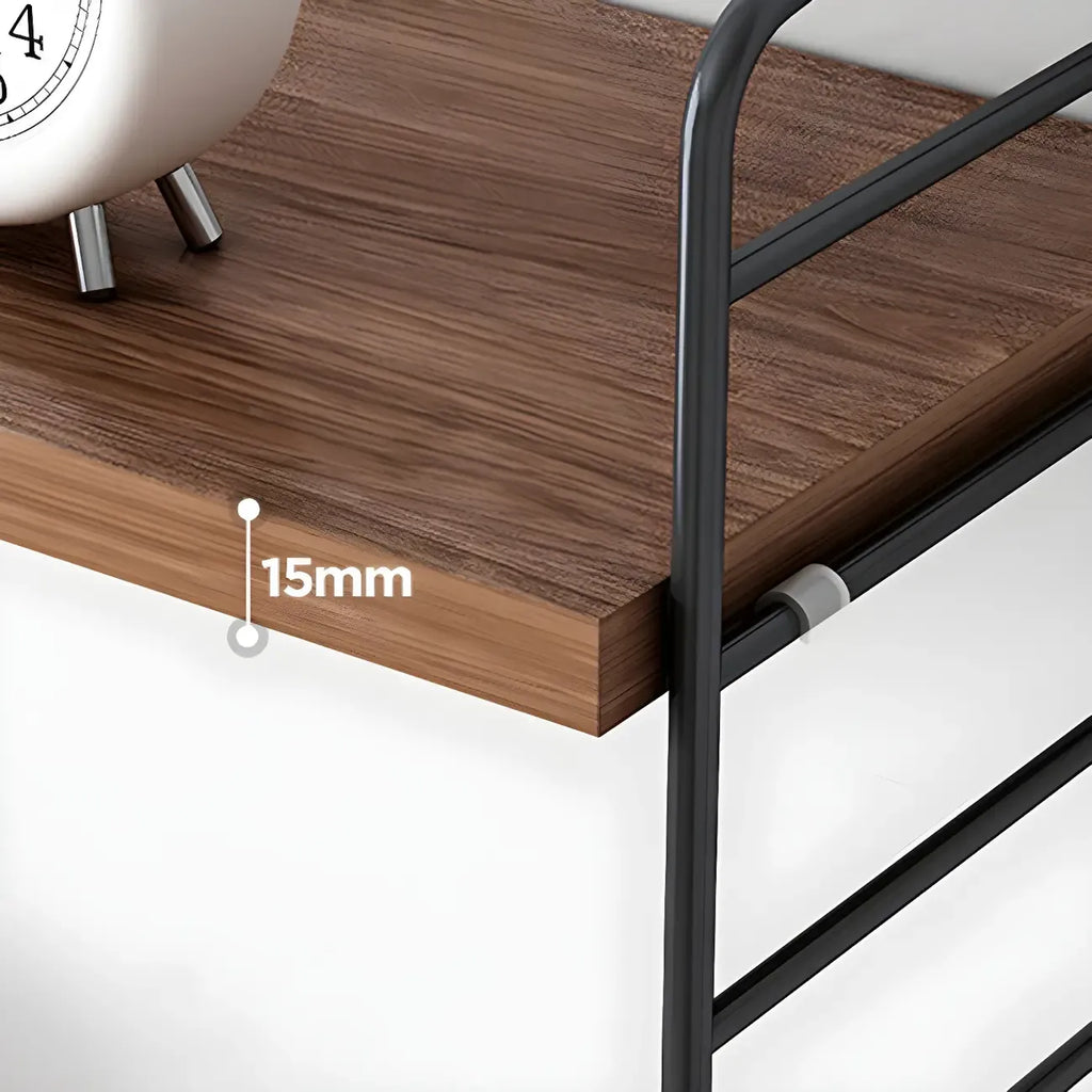 3-Shelf Nut-Brown Wall-Mounted Wood Open Bookcase