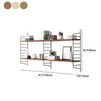 3-Shelf Nut-Brown Wall-Mounted Wood Open Bookcase