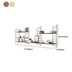 3-Shelf Nut-Brown Wall-Mounted Wood Open Bookcase