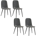 Industrial Armless Faux Leather Low Back Dining Chair