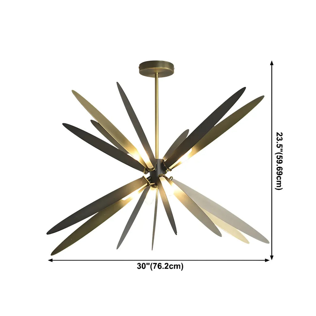 Modern Metal Sputnik Starburst Chandelier Adjustable Downrod