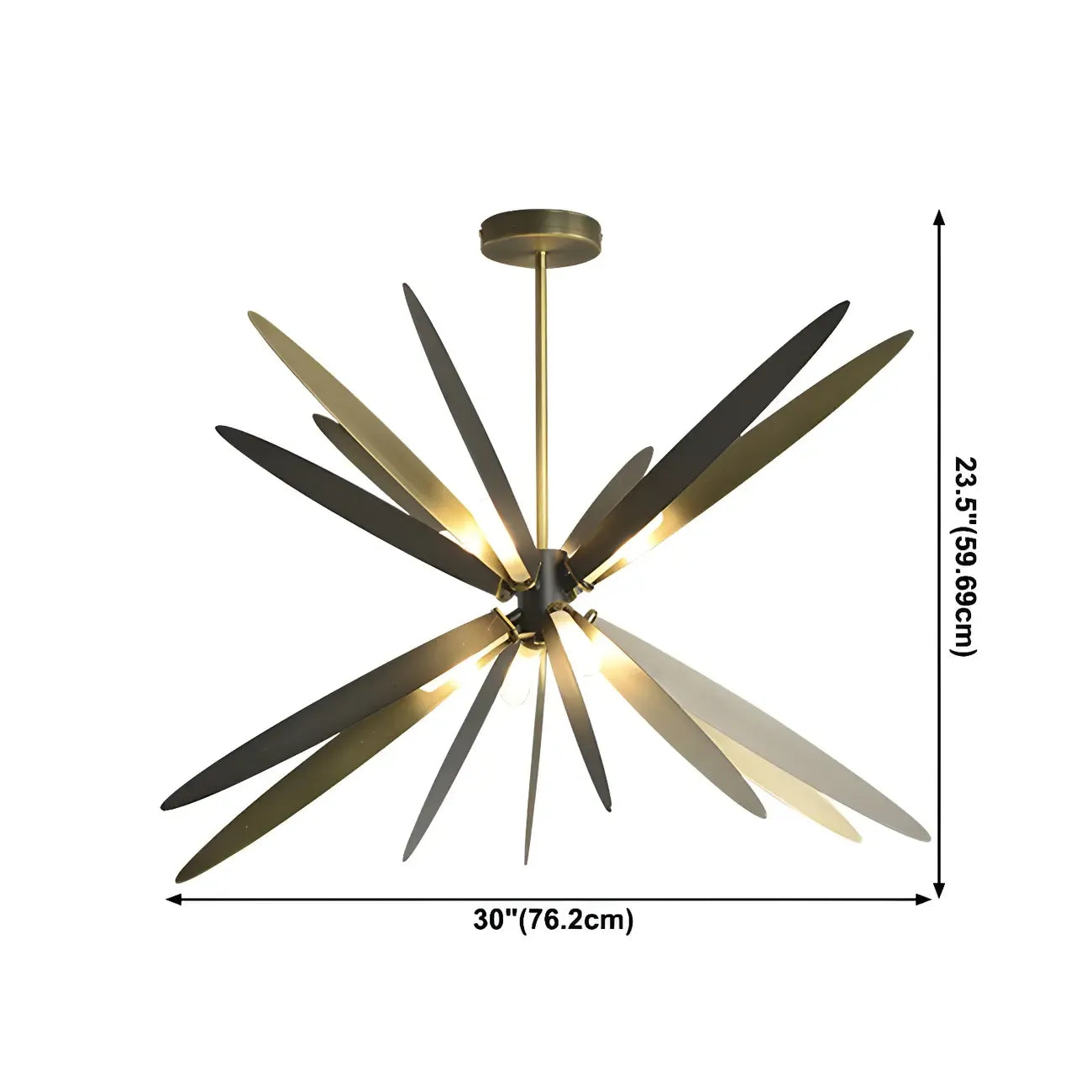 Modern Metal Sputnik Starburst Chandelier Adjustable Downrod