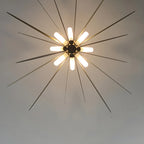 Modern Metal Sputnik Starburst Chandelier Adjustable Downrod