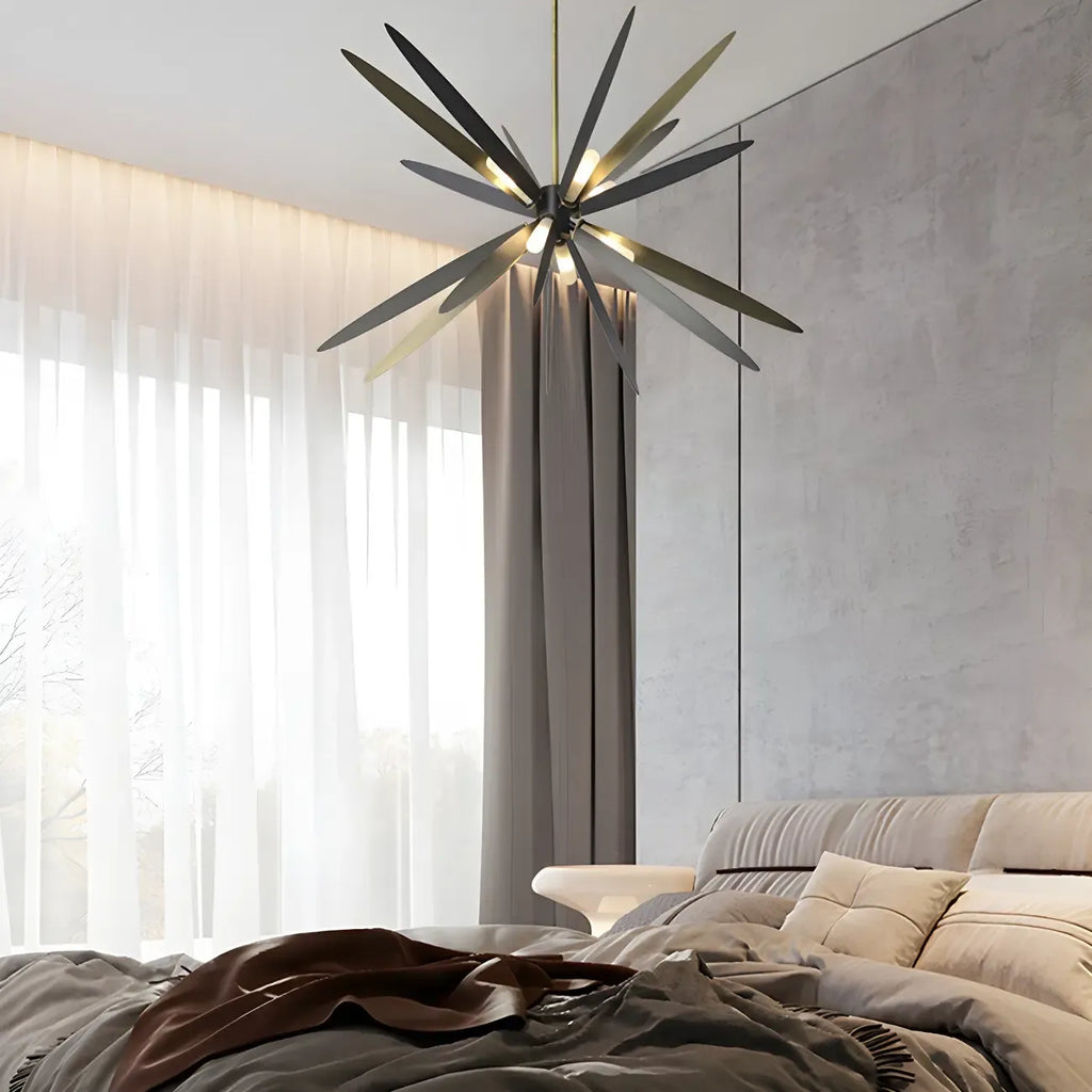Modern Metal Sputnik Starburst Chandelier Adjustable Downrod