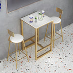 Modern Metal Base Bar Height Table for Indoor Dining