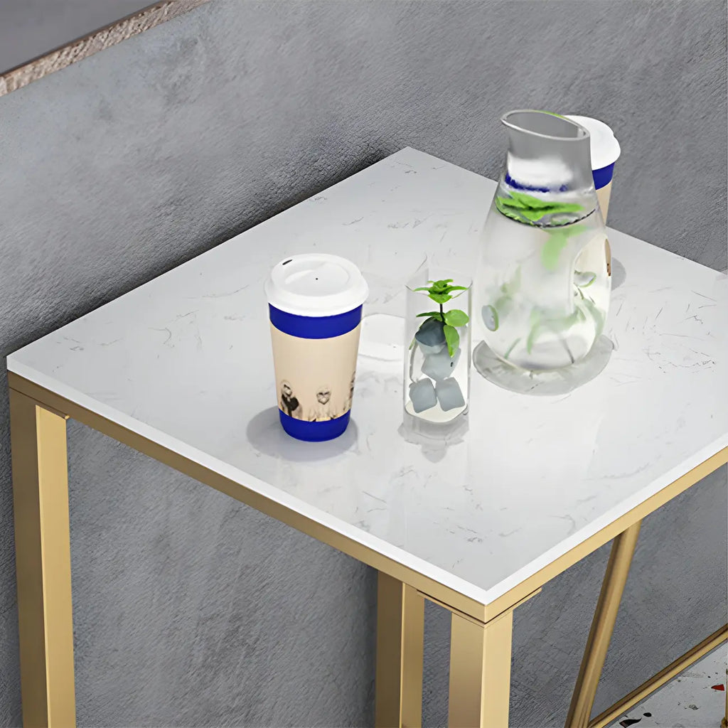 Modern Metal Base Bar Height Table for Indoor Dining