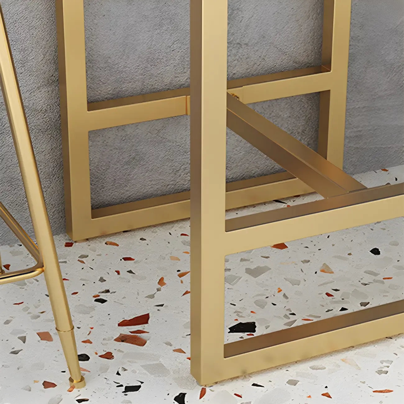 Modern Metal Base Bar Height Table for Indoor Dining