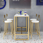 Modern Metal Base Bar Height Table for Indoor Dining
