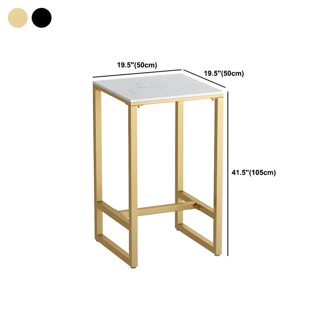 Modern Metal Base Bar Height Table for Indoor Dining