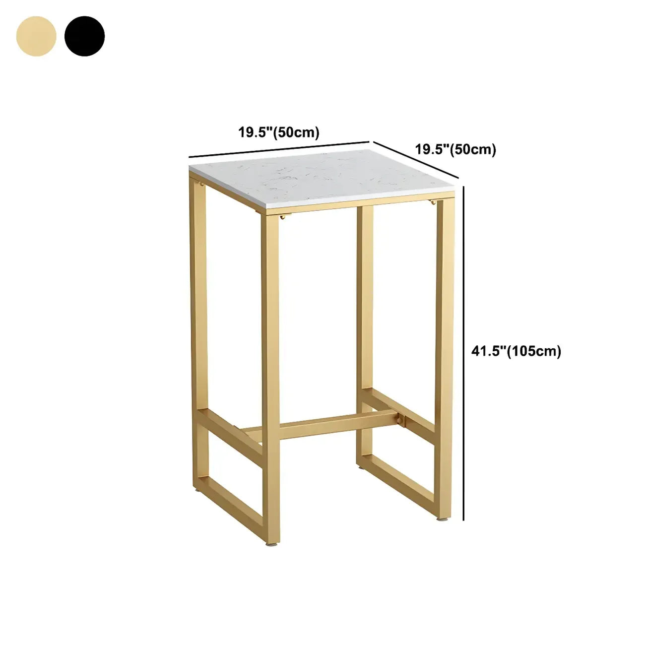 Modern Metal Base Bar Height Table for Indoor Dining