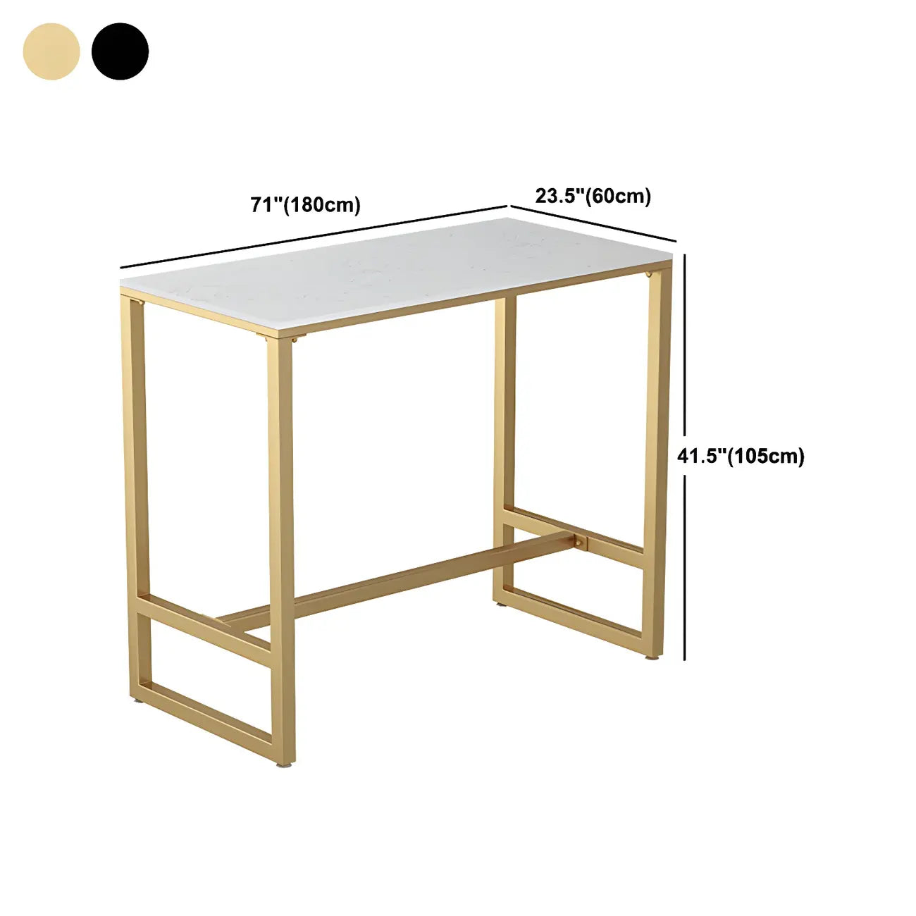 Modern Metal Base Bar Height Table for Indoor Dining