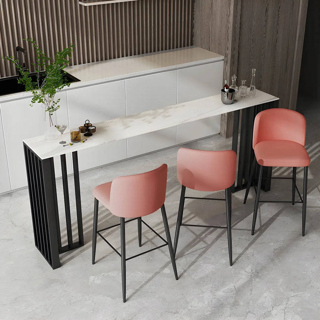 Modern Stone Bar Table with Double Pedestal for Kitchen