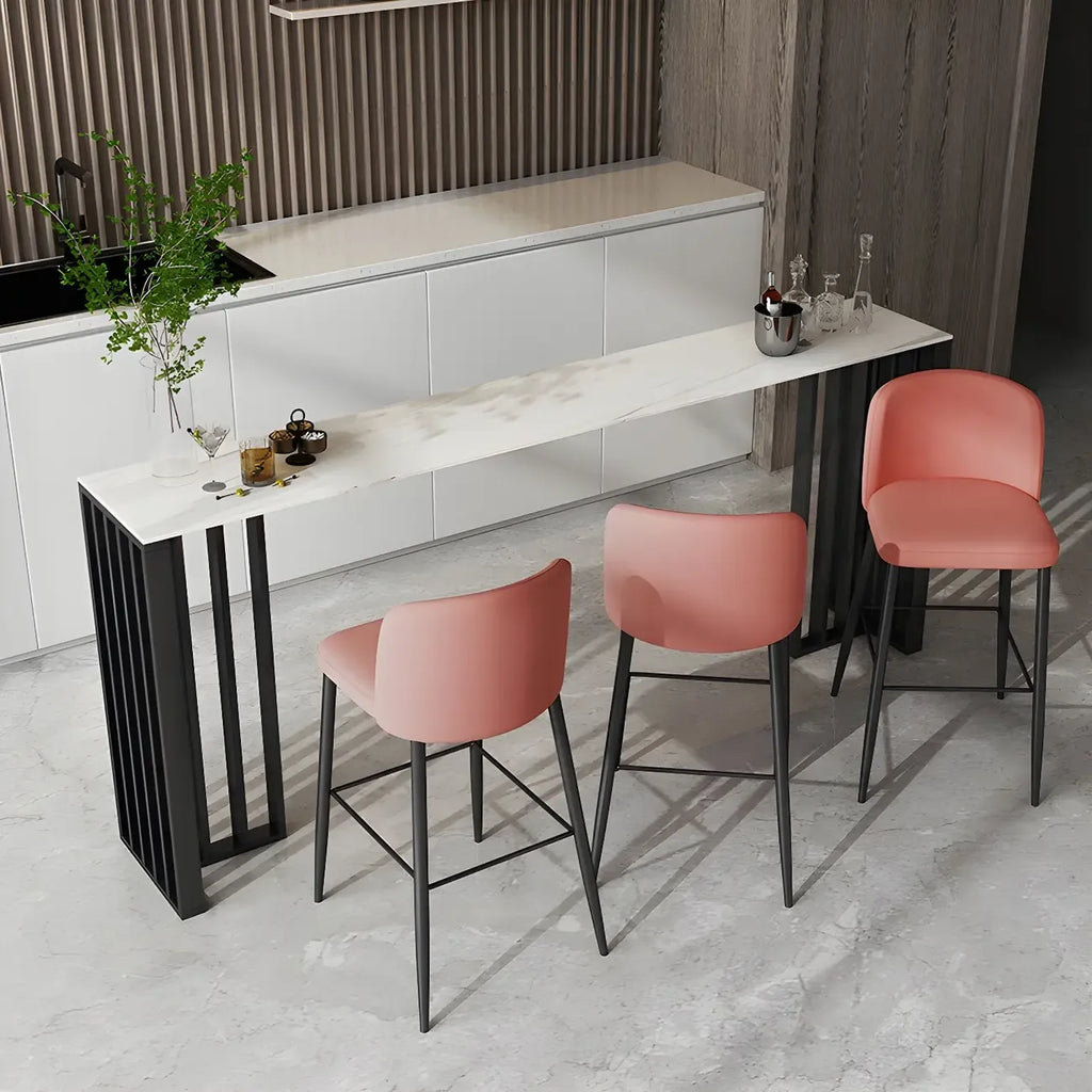 Modern Stone Bar Table with Double Pedestal for Kitchen