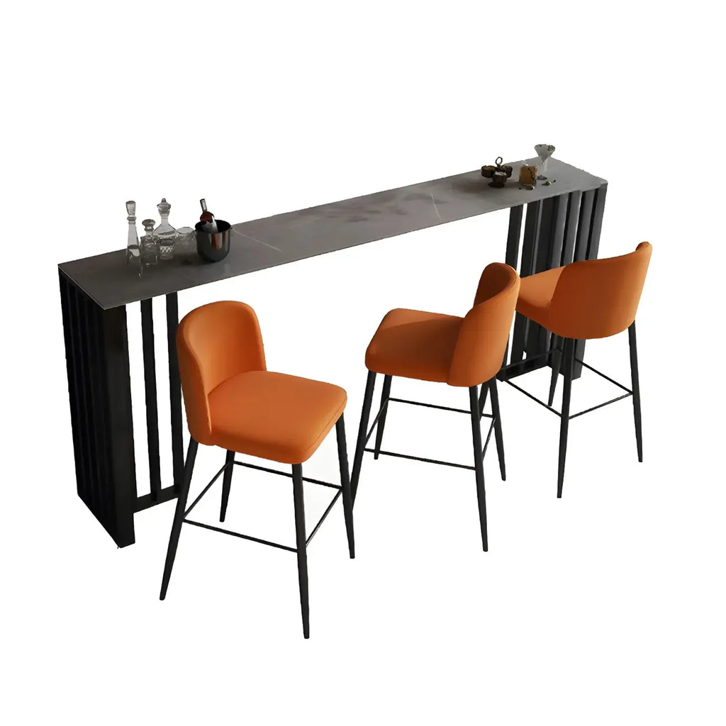 Modern Stone Bar Table with Double Pedestal for Kitchen
