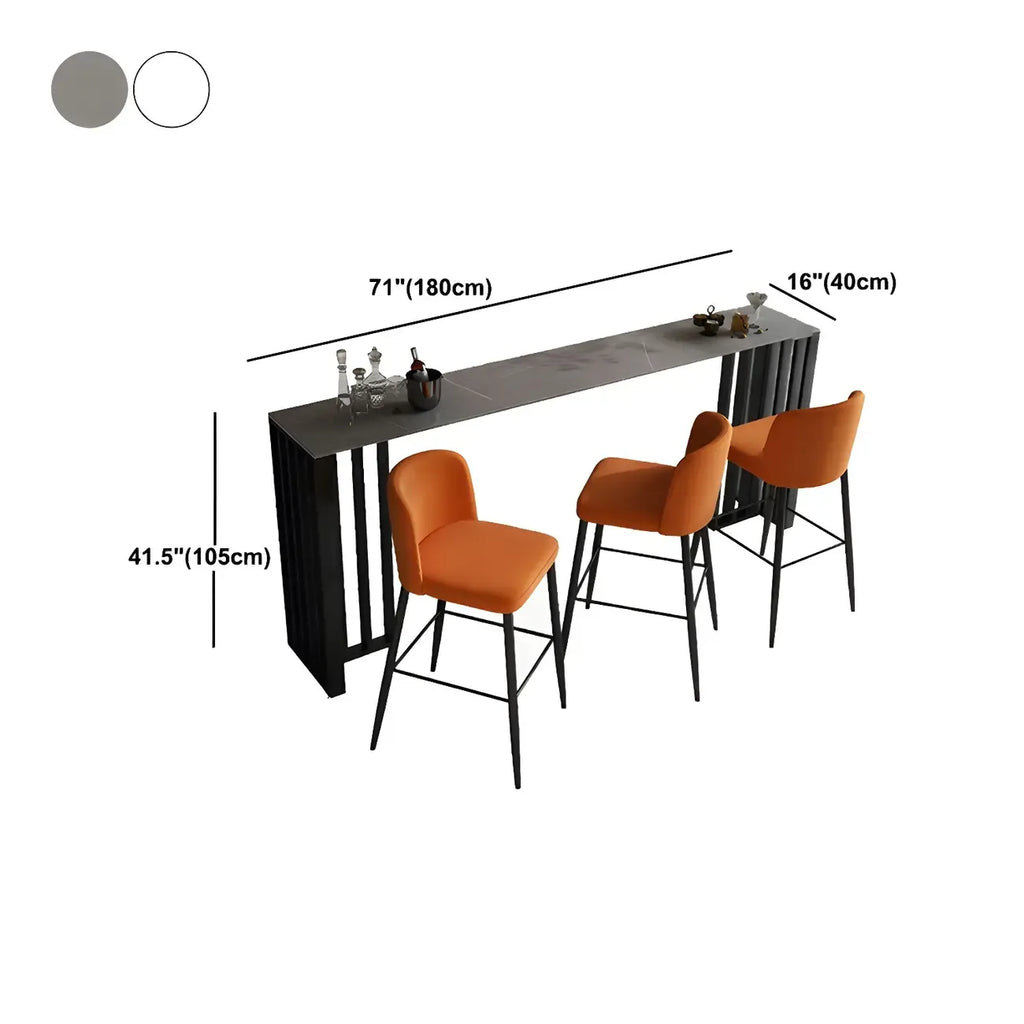 Modern Stone Bar Table with Double Pedestal for Kitchen