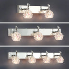 Classic Chrome Glass Shade Adjustable Vanity Light for Bathroom