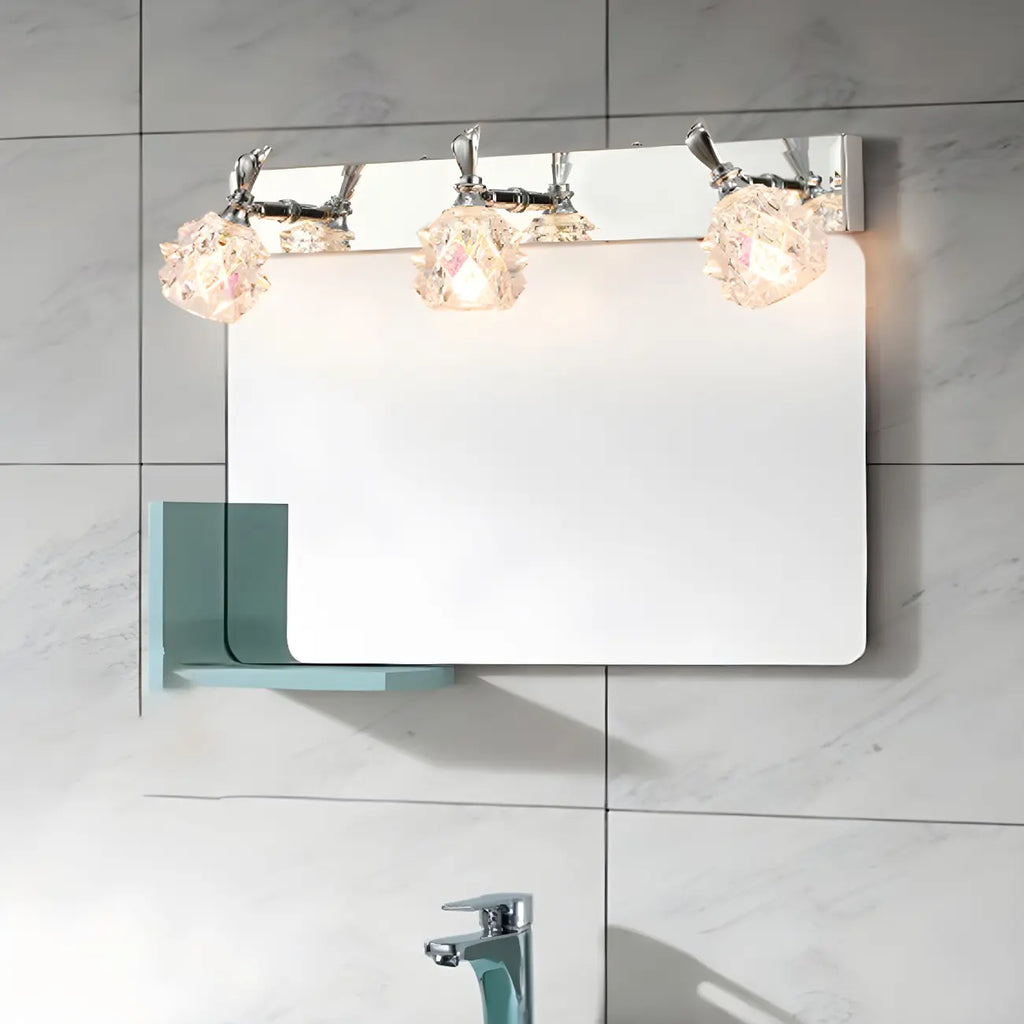 Classic Chrome Glass Shade Adjustable Vanity Light for Bathroom