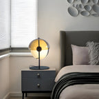 Modern Black Glass Globe Table Lamp for Bedroom