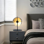 Modern Black Glass Globe Table Lamp for Bedroom
