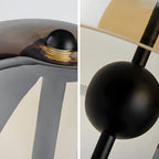 Modern Black Glass Globe Table Lamp for Bedroom