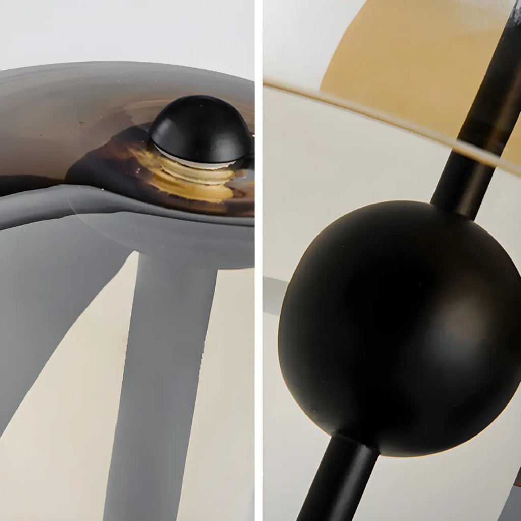 Modern Black Glass Globe Table Lamp for Bedroom