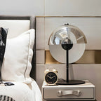 Modern Black Glass Globe Table Lamp for Bedroom