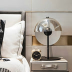 Modern Black Glass Globe Table Lamp for Bedroom