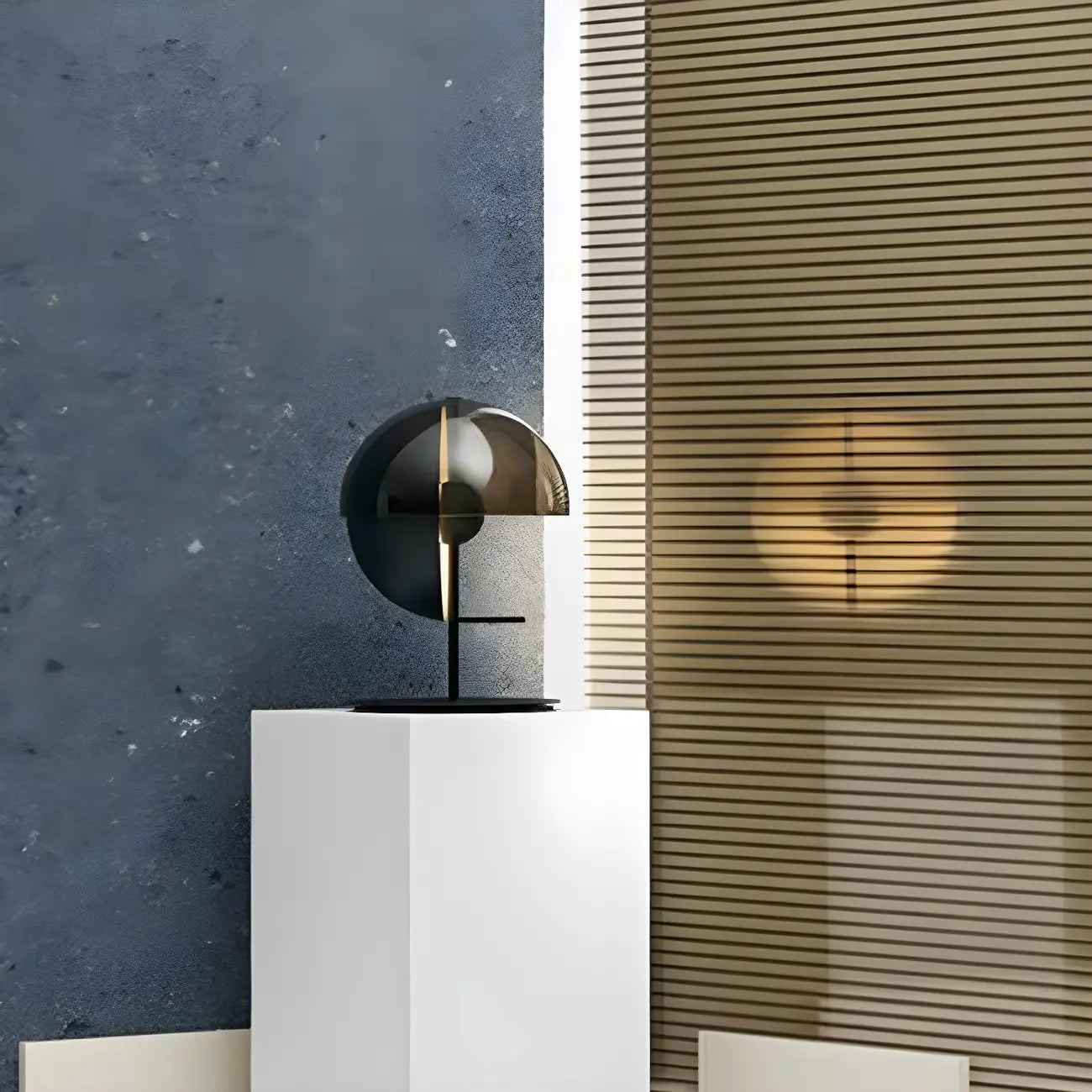 Modern Black Glass Globe Table Lamp for Bedroom