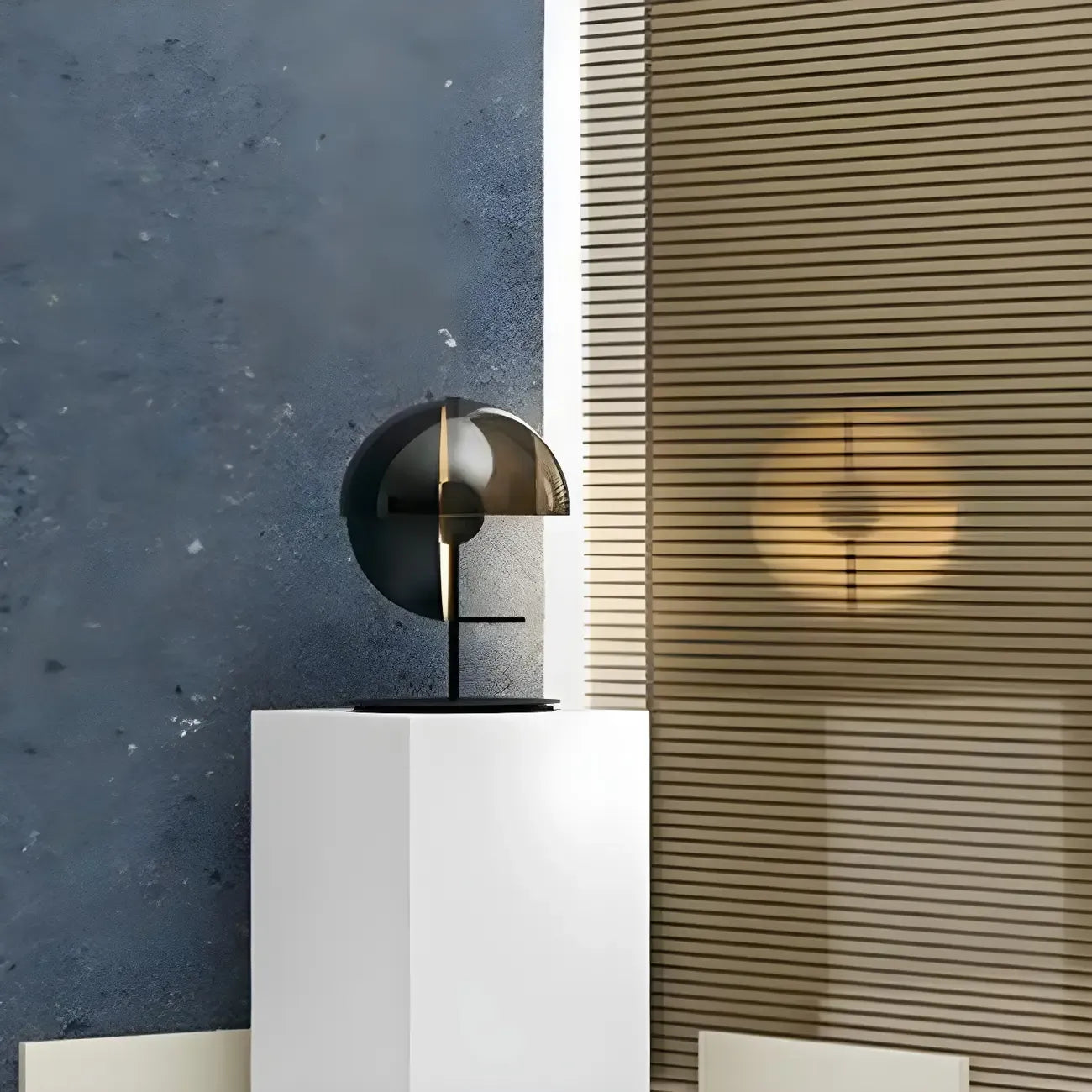 Modern Black Glass Globe Table Lamp for Bedroom